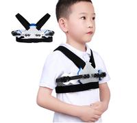 Gvqng Corsé para Pectus Carinatum para NiñOs, Soporte ToráCico Ajustable para Pecho En Quilla, Dispositivo OrtopéDico CóModo para Uso Diario, Material Respetuoso con La Piel,Negro