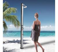 Gvqng Ducha Solar Exterior, Columna De Ducha Solar De 2,13 M con Cabezal Giratorio De 360°, Ducha De Pies con Ajuste De Temperatura, para Piscinas Exteriores,Plata