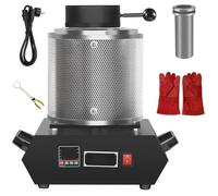 Gvqng Horno EléCtrico De FusióN, Kit De Horno EléCtrico De FusióN De Oro Mejorado, Herramienta De FundicióN De Metales con Pantalla Digital De 1500 W Y Crisol De Grafito,Negro,2KG