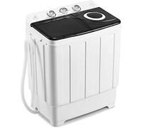 Gvqng Lavadora De Tina Doble Y Secador Combinado, Capacidad De 28 Libras Lavadora con Perillas De Control, Descarga De Drenaje Incorporada Y Control De Temporizador,Negro,28lbs