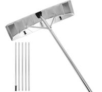 Gvqng Pala Quitanieves TelescóPica para Tejados, Longitud Ajustable De 4,66 A 20 Pies, Hoja De 26 Pulgadas con Ruedas De Deslizamiento Suave, Aluminio Reforzado De 1,5 Mm,Plata