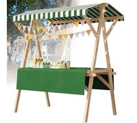 Gvqng Puesto De ExhibicióN De Madera Plegable para Mercados, Carrito Expositor con Toldo para Venta Ambulante, Mostrador para Venta De Comida Y Bebidas, para Mercados,016,47 in Folding Type