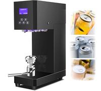 Gvqng Selladora De Latas SemiautomáTica, Selladora EléCtrica De Latas De Aluminio De 370 W, con Panel Inteligente Y Contador, para Refrescos De 52-58 Mm De DiáMetro,Negro