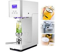 Gvqng Selladora De Latas SemiautomáTica, Selladora EléCtrica De Latas De Aluminio De 370 W, con Panel Inteligente Y Contador, para Refrescos De 52-58 Mm De DiáMetro,Blanca