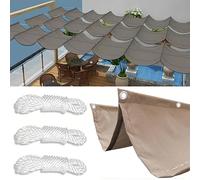 Gvqng Sombra RetráCtil Ondulada, PéRgola De Vela Cuadrada Transpirable para Patio con Cuerda, 90% De ProteccióN UV, Toldo Rectangular, para JardíN, Patio, CéSped,04,1.5x4m(BxL)