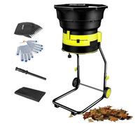 Gvqng Trituradora De Hojas De 2500 W con Ruedas, Trituradora De JardíN Sin Cuchillas con Bolsa De Almacenamiento, Trituradora EléCtrica De Hojas, Tolva De 54 Cm De Ancho,A,40m xpowercord