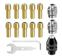 GVRGO Juego de 15 pinzas de portabrocas de repuesto 4486 4485 compatible con herramienta giratoria Dremel de 0,8 a 3,2 mm Dremel 3000 4000 7700 8200, accesorio de portabrocas de cambio rápido sin