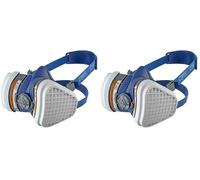 GVS Máscara Elipse SPR499 con filtros FFA2P3 para gases y vapores orgánicos hasta 5000 ppm y polvo, M/L (Paquete de 2)