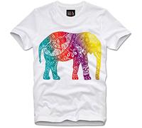 GVSCVS T-Shirt Indian Elephant Elefant Indien India Goa Chakra Meditation Yoga(Medium)