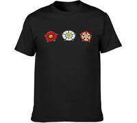 GVSCVS Tudor Rose English Rose 3 Black T-Shirt Unisex Shirt(XX-Large)