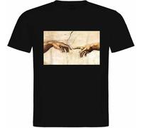 GVSCVS Unisex T-Shirt-Creation of Adam Michelangelo The Creation of Adams Art Black(XX-Large)