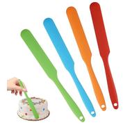 GVSS 4 piezas espátula de silicona colorida 24 x 2,5 cm, Maryse pastelería con mango largo antideslizante, varillas de mezcla ideal para pastelería, mezcla y raspado de frascos