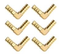 GVSS 6 piezas accesorios de manguera acodados de latón de 10 mm, conexión de latón para líquidos y gas, 90 °en forma de L, conector para tuberías de agua, aire y aceite