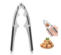 GVSS Cascanueces de metal con mango antideslizante, 15,5 x 3,5 cm, cascanueces multifunción de aleación de zinc negro, para romper nueces, avellanas, almendras y mariscos