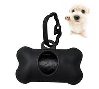 GVSS - Dispensador de bolsa para excrementos para perros, con 1 rollo, bolsa de excrementos para perros, bolsa de excrementos para perros, bolsa para perros con forma de hueso, 8 x 5 cm, color negro
