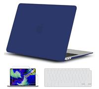 GVTECH Funda para MacBook Air 13 Pulgadas 2010-2017 A1369 A1466 Cubierta de Plástico Dura Carcasa, Cubierta de Teclado y Protector de Pantalla, Azul Marino Mate