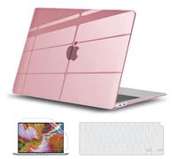 GVTECH Funda para MacBook Air 13 Pulgadas 2010-2017 A1369 A1466 Cubierta de Plástico Dura Carcasa, Cubierta de Teclado y Protector de Pantalla, Rosa Transparente