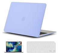 GVTECH Funda para MacBook Air 13 Pulgadas 2020 2019 2018 M1 A2337 A1932 A2179 Cubierta de Plástico Dura Carcasa, Cubierta de Teclado y Protector de Pantalla, Azul Serenidad Mate