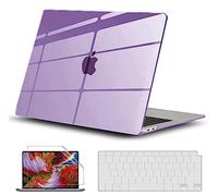 GVTECH Funda para MacBook Pro 13 Pulgadas 2024-2016 A2338/A2289/A2251/A2159/A1706 Cubierta de Plástico Dura Carcasa, Cubierta de Teclado y Protector de Pantalla, Morado Transparente