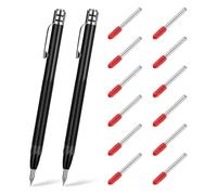 Gvvsjgdbis 2 trazadores de carburo de tungsteno con imán con 12 puntas de marcado de repuesto, con clip para vidrio/cerámica/hoja de metal