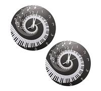 Gvvsjgdbis 2X Elegant Piano CLAVE Reloj de pared moderno redondo sin batería Acrílico