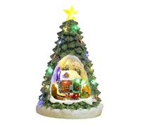 Gvvsjgdbis Árbol de Navidad Luz Hogar Música Decoración Adulto Niños Tren Rotativo Escena Invierno Hogar Oficina Decoración de vacaciones B