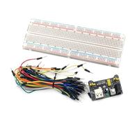 Gvvsjgdbis Kit de módulo de red MB102 con tablero de 830 puntos y 65 cables flexibles para prototipos.