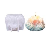 Gvvsjgdbis Molde de silicona 3D para velas con forma de concha, ola, concha a rayas, pastel, chocolate, molde de silicona, molde de jabón, forma de concha de onda de agua, duradero, D
