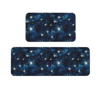 GVYGVY Alfombrillas de cocina antifatiga para suelo, 2 piezas, diseño de estrellas de cielo nocturno, alfombras de cocina, lavables, antideslizantes, para oficina, baño, lavandería, decoración del