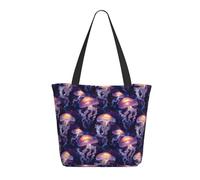 GVYGVY Bolsa de viaje para mujer de trabajo, diseño de medusas de fantasía, estampado colorido, ligero, para enfermera, playa, bolso grande con cremallera