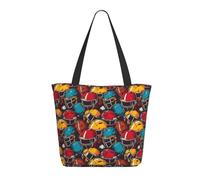 GVYGVY Bolsa de viaje para mujer, para el trabajo, diseño colorido de casco de fútbol, ligera, para enfermera, playa, bolso grande con cremallera