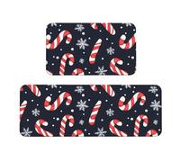 GVYGVY - Juego de 2 alfombrillas de cocina antifatiga para el suelo, diseño de azúcar de cebada, copos de nieve, alfombra de cocina lavable, antideslizante, alfombra de suelo para oficina, baño