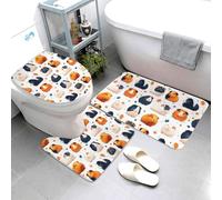 GVYGVY - Juego de 3 alfombrillas de baño, diseño de hámster, antideslizante, lavable, para tapa de inodoro en forma de U, alfombrilla de contorno suave para baño