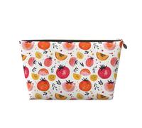 GVYGVY Organizador pequeño de viaje para maquillaje, bolsa de aseo de viaje con estampado de granada, papaya y limón, para mujeres y hombres, bolsas organizadoras para bolso con cremallera