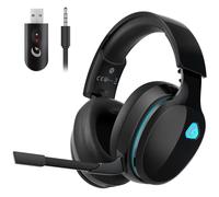 Gvyugke Auriculares inalámbricos para videojuegos de 2,4 GHz para PC, PS5, Mac, Switch, auriculares inalámbricos Bluetooth con micrófono desmontable con cancelación de ruido, modo de cable de 3,5 mm