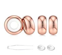 GW Charm Separadores para Pulsera de Plata de Ley 925 con Goma Clip Stopper Charms Colgantes para Pulsera de Abalorios Tope (4x Oro Rosa)