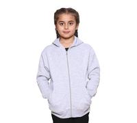 GW CLASSY OUTFIT Sudadera con capucha con cremallera para niños y niñas unisex de forro polar, chaqueta superior con cremallera, sudadera escolar de educación física, casual, a la moda, talla del