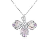 GW Collar Nudo Celta Coche Rosa Concha 45+5 CM Necklace Personalizado Mujeres para el Día a Día Regalo de Cumpleaños para Mujeres Cobre