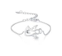 GW Pulsera Mujer Angel de la Guarda Plata 925 con Pulsera Llamador de Angeles 16,5+5CM Gifts for Women Regalo Dia de la Madre Regalos Comunion