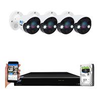 GW Security 4K NVR H.265 Sistema de cámara de Seguridad, micrófono Integrado Resistente a la Intemperie HD 2160P 4K IP PoE cámaras, QR-Code conexión