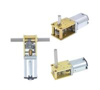 GW1812-N20 DC 12V Motor de engranaje helicoidal de alto par de velocidad lenta de metal eje dual largo 16-381RPM 1 pieza(Long Shaft 20mm,136RPM)