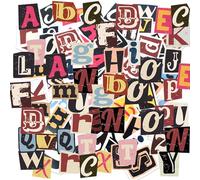 GWAWG 104 calcomanías de letras vintage, vinilo autoadhesivo impermeable para álbumes de recortes, letreros, buzones, estuche de viaje, decoración, manualidades