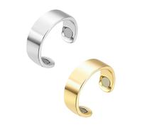 GWAWG 2 anillos magnéticos ajustables (oro y plata), anillos magnéticos para mujeres y hombres, anillo para un buen sueño, reducción de la ansiedad, mejora en general.