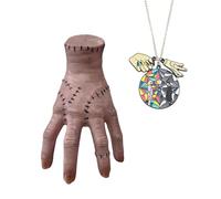 GWAWG 2 piezas de manos falsas realistas aterradoras, collar de cosplay, mano familiar, decoraciones de fiesta aterradoras, accesorios de mano falsos para fanáticos, adultos y niños