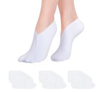 GWAWG 3 pares de calcetines de humedad de algodón calcetines hidratantes de pie para la noche, calcetines de spa para la reparación de tacones agrietados, mujeres y hombres blancos