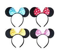 GWAWG 4 diademas de orejas de Mickey Mouse con orejas de Minnie, accesorio novedoso para fiestas, cumpleaños, cosplay, accesorios para niños y adultos