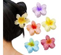 GWAWG 5 PCS Hawaiian Flower Hair Clip Pinzas de Flor Garra para el Pelo Grueso Medio Fuerte Fijación de Estilo Hawaiano para las Mujeres Las Niñas