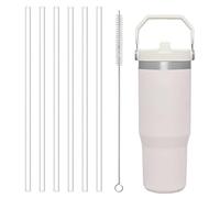 GWAWG 6 Paja de plástico con cepillo de limpieza compatible con la taza Stanley IceFlow 30 oz