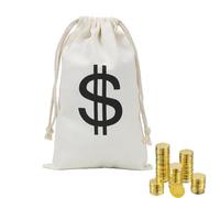 GWAWG - Bolsa para botines con signo de dólar, bolsa de moneda, 19 x 30 cm, accesorio para ladrón de banco, para carnaval, Halloween, Cosplay