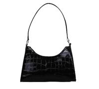 GWAWG Bolso de hombro de charol en relieve de cocodrilo para mujer, bolso de mano retro Y2K, pequeño bolso negro, 25 x 17 x 7 cm, bolso de hombro clásico para uso diario, compras, Black, 100ML
